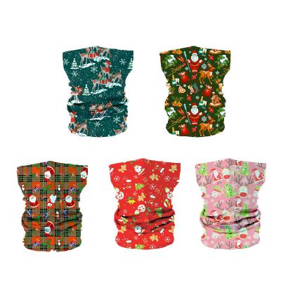 China Christmas seamless design seamless tubular bandana custom design buffs neck cuff facemask facecover headwear for sale