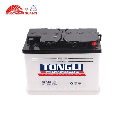 China Car Engine Starter 12v 70ah 75AH Tongli Brand Dry Charged Car Battery for sale