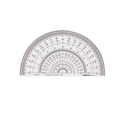 China DIHAN #5015 15cm Template Maker Sew Protractor Corner Layout For 180 Degree Half Moon Clear Rigid Plastic Tailor Protractor Handicraft Mold for sale