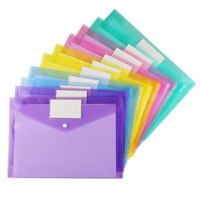 China Popular Goods Hot Selling Transparent Button Folder Snap Bag With Transparent Business Card Folder Bag Information Bag for sale