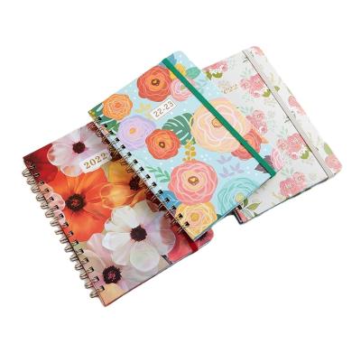 China Spiral 2022 Weeks / Daily Plan PU Hardcover A5 Sprial Notebook for sale