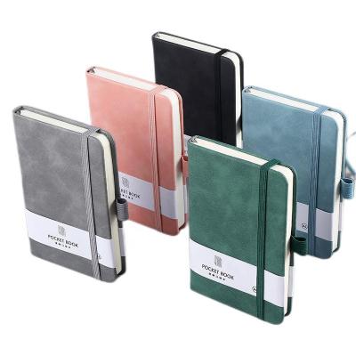 China high quality PU leather hardcover a7 self care small hardcover journals pocket journals pocket diary notebook with pen for sale