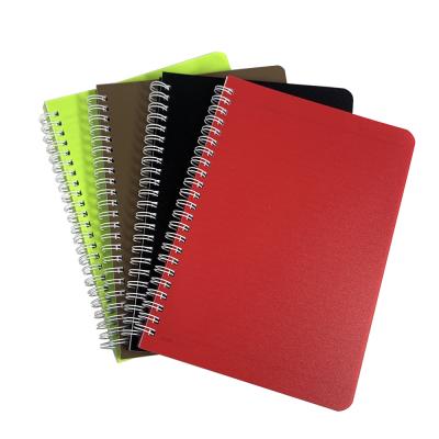 China Eco-Friendly PP Spiral OEM Recycle Double Cover Paper Plastic Coil Wire Spiral Notebook for sale