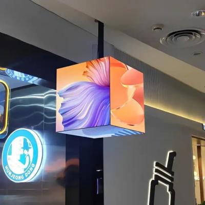 China Commercial HD IP31 5 Sides Led Magic Cube Display With Customized Iron Cabinet for sale