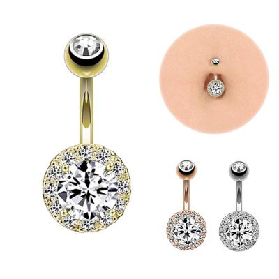 China Retro Navel Zircon Umbilical Nail Pendant CLASSIC Nai Piercing Jewelry Stainless Steel for sale