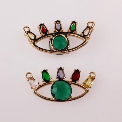 China Fashion Diy Jewelry Accessories Hot Selling Round Pendant Necklace Bracelet Eye Shape Charm For Jewelry Making for sale