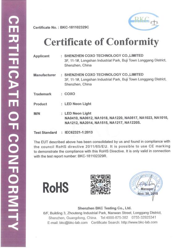 RoHS - Shenzhen Coxo Technology Co., Limited