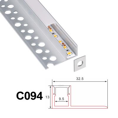 China Modern 1m 2m 3m led alu edging aluminum profile extrusion bend led strip light aluminum channel plaster in led profile for sale