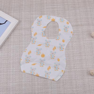 China China Factory Cheap Custom Printing Disposable Nonwoven Fabric Waterproof Disposable Bib For Infant Kids Toddler for sale