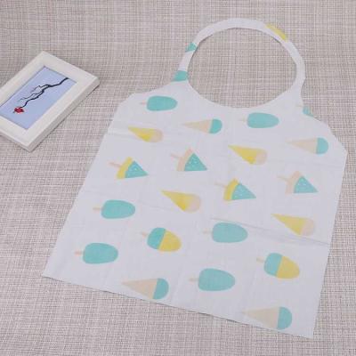 China Custom Non-woven Paper Printing Apron Non-woven Waterproof Disposable Apron Waterproof Disposable Apron for Adult and Baby Kids for sale