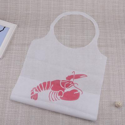 China Disposable Nonwoven Printing Apron BBQ Grill Personalized Nonwoven Disposable Apron Printed Adult Bibs for sale