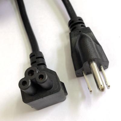 China Home Appliance 10ft Standard NEMA 5-15P To Fish IEC 320 Laptop C5 Power Cord Cable 13A 3X18AWG for sale