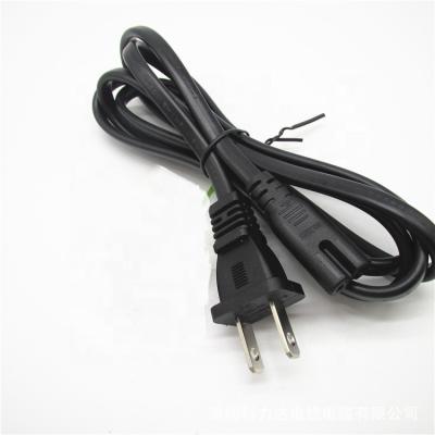 China Household Appliance 1.2m Black Non-Polarized NEMA 1-15P To IEC C7 SPT-2 2x18AWG Power Cord for sale