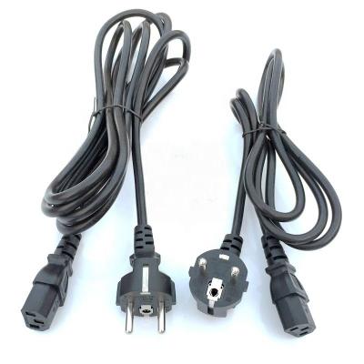 China Household Black Straight Type Eu Power Cord Appliance 3m ENEC KEMA IEC C13 H05VV-F 3G*0.75mm2 for sale