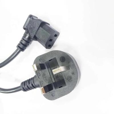 China Home Appliance Right Angle 1.5m British c13 Power Cord BS 1363 Black H05VV-F 3G*0.75mm2 for sale