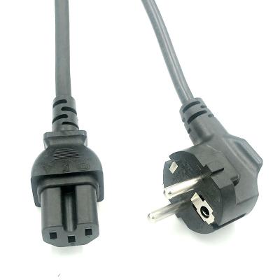 China Black Industrial Equipment 1.5m kc 250V 16A 3 Pin Power Cord With IEC C15 HO5VV-F 3x0.75mm2 for sale