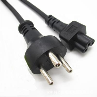 China Household Appliance 1.8m DEMKO Denmark Black Power Cord With IEC C5 HO5VV-F 3x0.75mm2 for sale