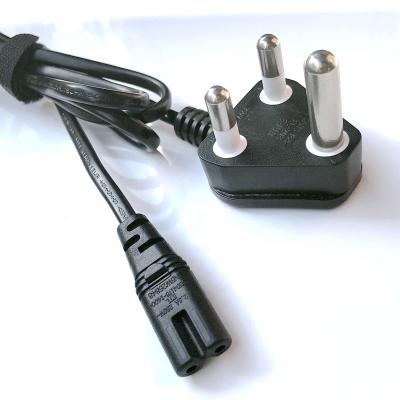 China Household Appliance 1.8m Black Power Cord SABS South Africa With IEC C7 H03VVH2-F 2*0.75mm2 for sale