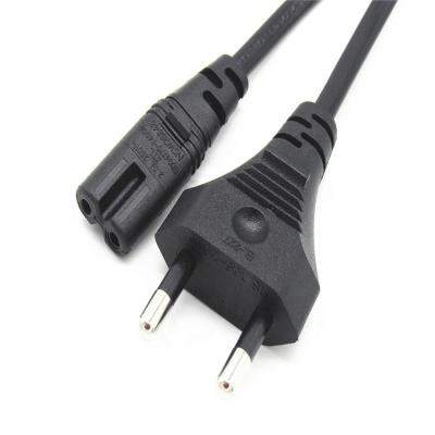 China Black Household Appliance 1.8m 2Pin INMETRO AC Power Cord With IEC C7 HO3VVH2-F 2x0.75mm2 for sale