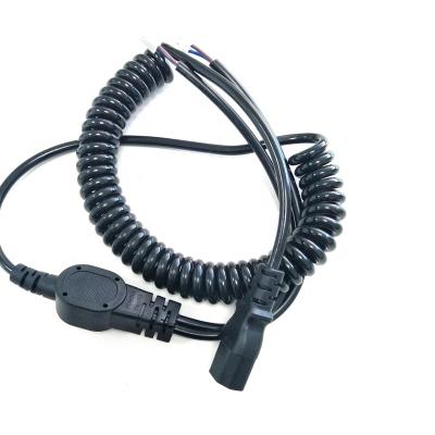 China Black Household Appliance 1.5m C13 IEC C14 To SVT 3X18AWG Spiral Cords for sale