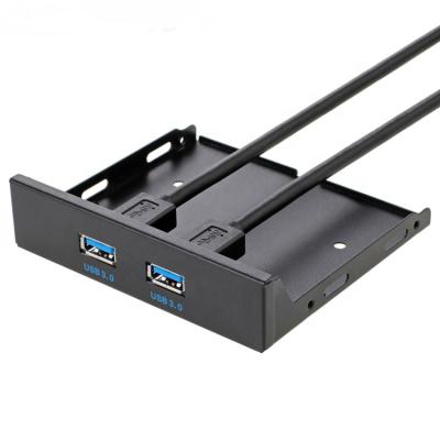 China Offer Two Extra USB 3.0 Port 3.5 inch 2 Port USB 3.0 Front Panel Floppy Disk Bay 20 Pin Hub Bracket in stock for sale