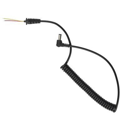 China 90 degree 24V industrial dc 5.5*2.1mm dc spring power cable 1.5m black for sale