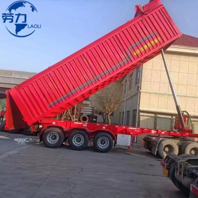 China Truck Trailer Heavy duty laoli brand dump semi trailer 50 ton rear tipper cargo trailer with 30cbm tipper trailer for sale