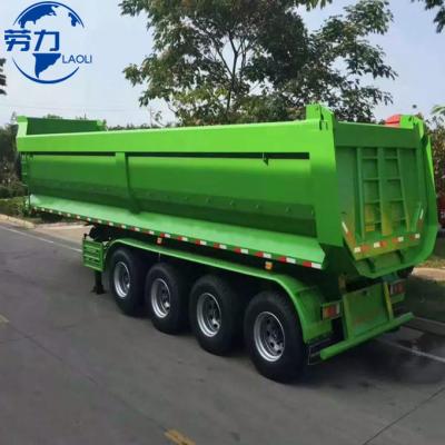 China Truck Trailer 3 axle 4 axle  U shape rear dump semi trailer tipper coal gravel grain trailer tipper trailer for trucks for sale