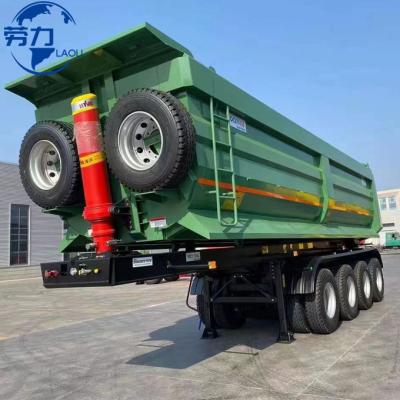 China Truck Trailer U Shape Hydraulic Dump Trailer For Skeed Loader Dumper Tipping Semi Trailer Tipper For Excavator Transport for sale