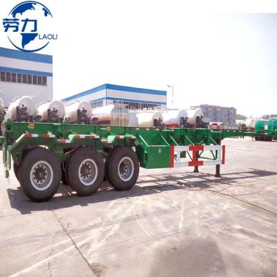 China Truck Trailer 3 Axle 20ft 40ft Laoli Brand Container Chassis Trailer Combo Tractor Superlink Semi Trailer Interlink Container Trailer Port for sale