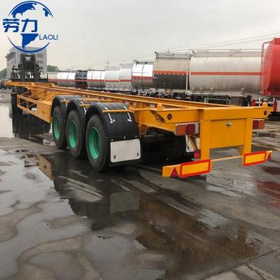 China Truck Trailer Three Axles Container Transportation 12.5Meter 20'' 40 FT Extendable Container Port Chassis Skeleton Truck Trailer Wholesale for sale