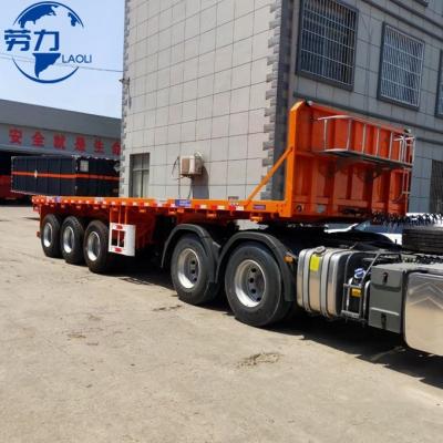 China Truck Trailer 40FT 2 Axles 3 Axles Flatbed Semi Truck Trailers  40Ton flatbed bulk cargo trailer for sale for sale