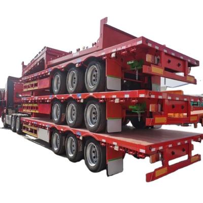 China Truck Trailer Hot Sales 3Axle shipping container semi trailer 2 axle 3 axle 20ft 40ft flatbed trailer with container locks container trailer for sale