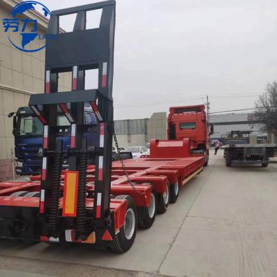 China Truck Trailer China supplier Laoli brand 3 axle 4 Axle 60 Tons 80Ton Lowboy Loader Lowbed Low Bed Truck Semi Trailer For Sale for sale