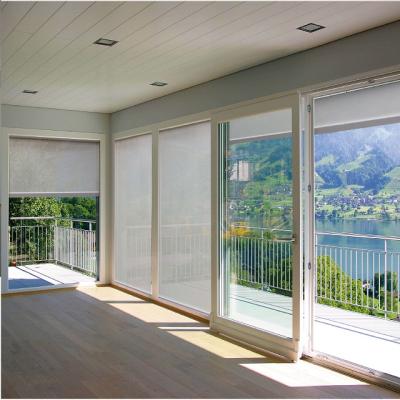 China Large Size Motorized Waterproof Anti Windproof Mosquito Zip Track Vertical Outdoor Blinds for sale