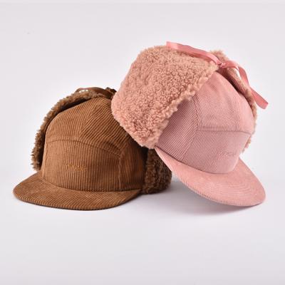 China COMMON Winter Warm Spring Thickened Hat With Ears Men's Cotton Hat Ear Flaps Winter Hat Corduroy Earflap Hat for sale