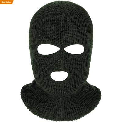 China Custom Wholesale COMMON Designers Knit Full Face Logo Cover Ski Mask 3 Hole Balaclava for sale