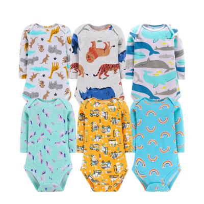 China High Quality 100% Cotton 6.9.12.18 .24 Months Baby Clothes Long Sleeve Cotton Baby Long Sleeve Bodysuits for sale