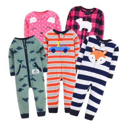 China Winter Soft And Warm Unisex Baby Clothes Baby Rompers Long Sleeve Fleece Baby Overalls With Zipper for sale