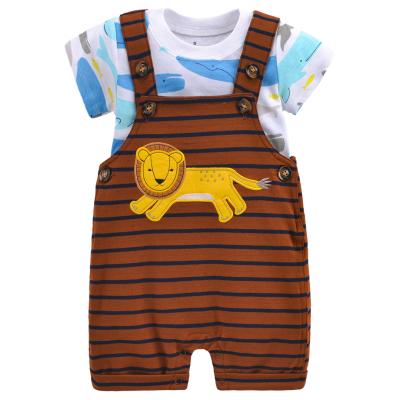 China KT272 Summer Baby Anti-Shrink Clothes Set 0-3 Years Cotton Baby T-shirt&overalls Two-Piece Suit for sale