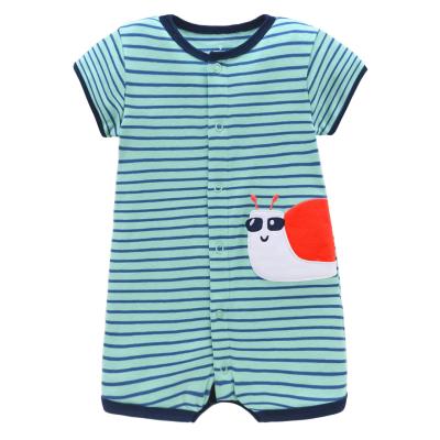 China 2021 New Cotton Baby Boys Rompers Cute 100% Short Sleeve Clothes Arrvial Baby Pajamas for sale