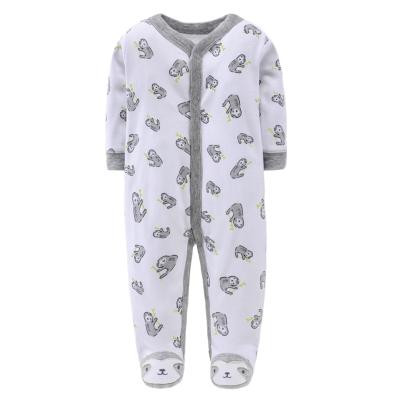 China 100% Cotton 2021 New Style Baby Pajamas With 100% Cotton Footed Baby Boy Rompers Long Sleeve Baby Clothes for sale