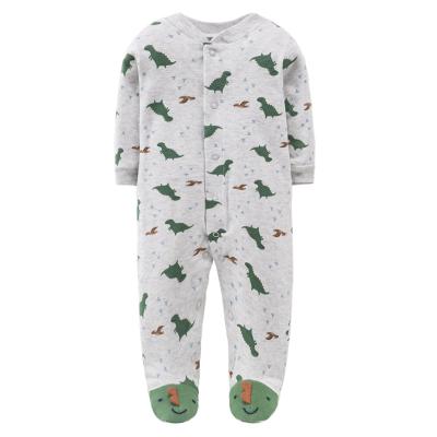 China High Quality 0-1 Years Old 100% Cotton Baby Rompers Long Sleeve 100% Cotton One Piece Baby Pajamas Baby Clothes With Snap Button for sale