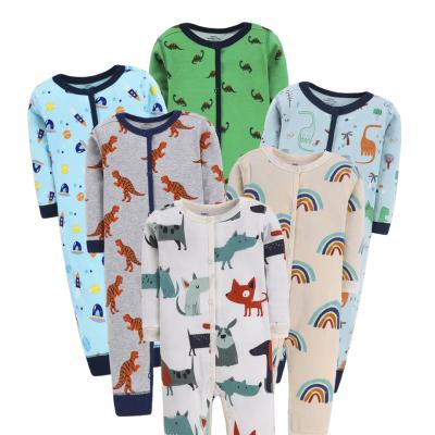 China High Quality Cute Growprint Unisex Cute 0-2Year Baby Clothes 100% Cotton Baby Frogsuits Long Sleeve Baby Rompers With Feet for sale