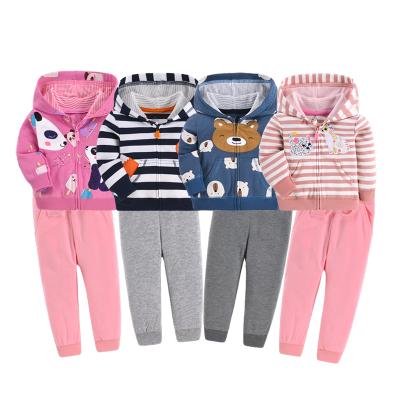 China Anti-wrinkle Growprint 2Pcs Cotton 0-3Year Baby Clothes Hooded Jacket+Pants Sets Long Sleeve Sets for sale