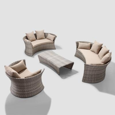 China UV& weather scuff resistant morden classic luxury outdoor furniture patio rattan sofa set for sale