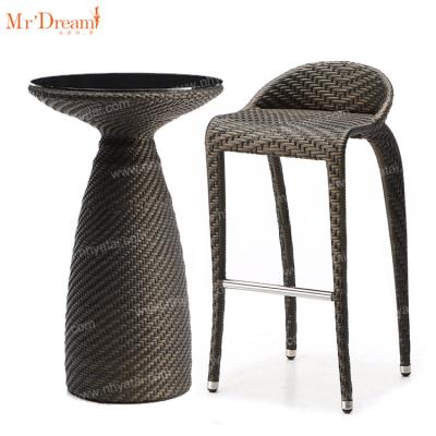 China Water Proof Mr.Dream New Design Dubai Hotel Customized Outdoor Wicker Industrial Bar Chair for sale