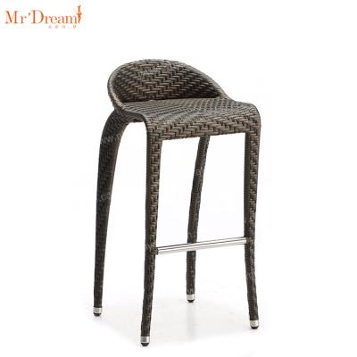 China New Trendy Modern Mr.Dream High Top Aluminum Rattan Dining Chair For Restaurant Cafe Bar for sale