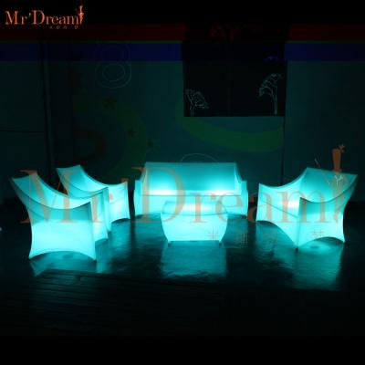 China Weather Resistance Waterproof 16 Colors Changing Inflatable Plastic Outdoor Bar Events Glow in Dark Furniture for sale