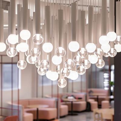 China Postmodern Customized Residential Decoration Round Tube Led Chandelier Hotel Lobby Staircase Custom Modern LED pendant lighting for sale